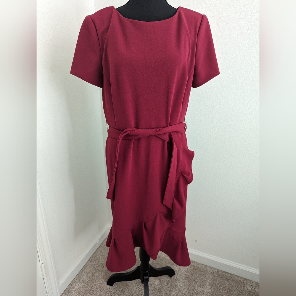 Calvin Klein Size 14 Burgundy Dress